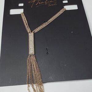 Thalia Sodi Necklace Gold Tine Rhinestone